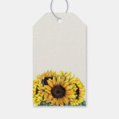 Rustieke zonnebloem bruiloft welkomsttas cadeaulabel (Achterkant)