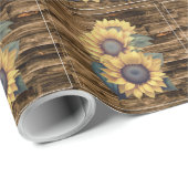 Rustieke Zonnebloem Cadeaupapier (Rol Hoek)