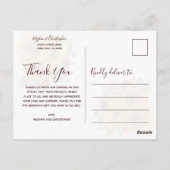 Rustieke zonnebloem chique rode rozen bruiloft dan briefkaart (Achterkant)