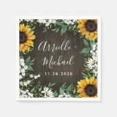 Rustieke Zonnebloem Country Daisy bruiloft servett Servet (Voorkant)