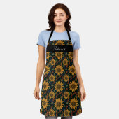 Rustieke Zonnebloem Custom Monogram Schort (Gedragen)