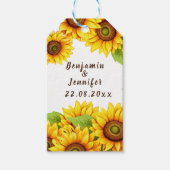 Rustieke Zonnebloem Douche Wedding Favoriet Cadeaulabel (Voorkant)