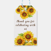 Rustieke Zonnebloem Douche Wedding Favoriet Cadeaulabel (Achterkant)