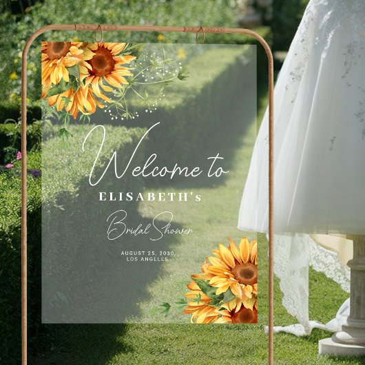 Rustieke zonnebloem elegant vrijgezellenfeest welk acryl bord