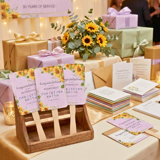 Rustieke Zonnebloem Elegant Zomer Pensioenfeest Handwaaier