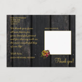 Rustieke zonnebloem en rozen bruiloft dank u briefkaart (Achterkant)