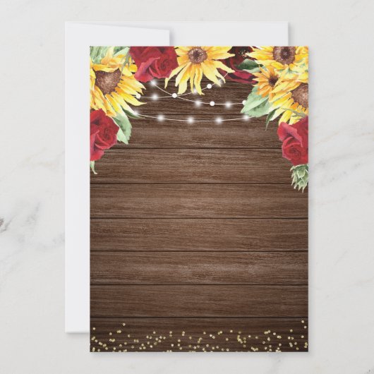 Rustieke Zonnebloem en Rozen laarzen Verjaardag Kaart (Achterkant)