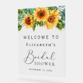 Rustieke Zonnebloem Eucalyptus Bruidsontvangst Acryl Bord (Hoek)