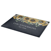 Rustieke Zonnebloem Eucalyptus Floral Botanisch Zw Snijplank (Hoek)