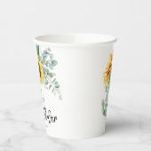Rustieke Zonnebloem Eucalyptus Groene Bruidsdouche Papieren Bekers (Links)