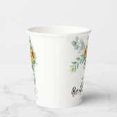 Rustieke Zonnebloem Eucalyptus Groene Bruidsdouche Papieren Bekers (Rechts)