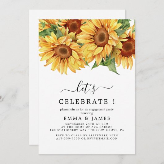 Rustieke Zonnebloem Eucalyptus Kaart (Voorkant / Achterkant)