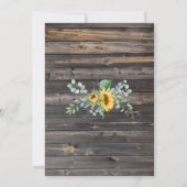 Rustieke zonnebloem Eucalyptus Waterverf Save The Date (Achterkant)