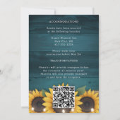 Rustieke Zonnebloem Fall Wedding Bloemen Huwelijk Kaart (Achterkant)