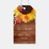 Rustieke Zonnebloem Herfst Bruiloft Cadeau Labels Cadeaulabel (Voorkant)