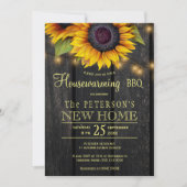 Rustieke zonnebloem housewarming party uitnodiging (Voorkant)