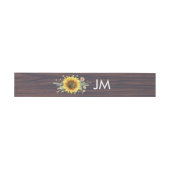 Rustieke Zonnebloem Hout Bruiloft Monogram Uitnodigingen Wikkel (Vlak)