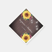 Rustieke Zonnebloem Hout Mason Jar Lights Bruiloft Servet (Hoek)