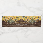 Rustieke zonnebloem hout schuur beste dag ooit bru waterfles etiket (Enkel label)