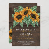 Rustieke Zonnebloem Hout Waterverf Bachelorette Kaart (Voorkant / Achterkant)