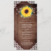 Rustieke Zonnebloem Kant Baby's Breath Lights Brui Programma (Voorkant / Achterkant)