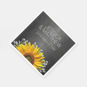 Rustieke zonnebloem krijtbord bruiloft servetten (Hoek)