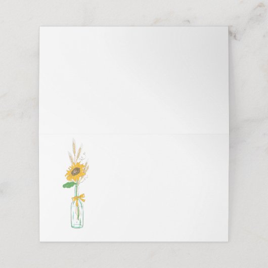 Rustieke Zonnebloem Land Bloemen Bruiloft Party (Buitenkant ongevouwen)