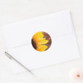 Rustieke Zonnebloem Land Bruiloft Ronde Sticker (Envelop)