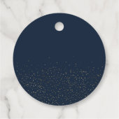 Rustieke zonnebloem marine & gouden bruiloft dank bedankjes labels (Achterkant)