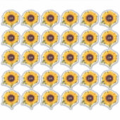 Rustieke Zonnebloem Monogram Envelop Seal Sticker (Voorkant)
