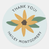 Rustieke Zonnebloem Naam en Dank U Sticker (Voorkant)