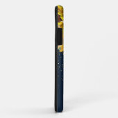  rustieke zonnebloem, Navy & Gold Custom Name Case-Mate iPhone Case (Achterkant/rechts)