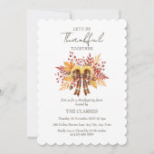 Rustieke Zonnebloem & Plaid Thanksgiving Kaart (Voorkant)