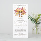 Rustieke Zonnebloem & Plaid Thanksgiving Menu (Staand voorkant)