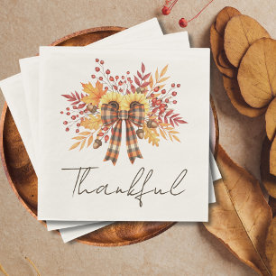 Rustieke Zonnebloem & Plakken Thanksgiving Papier Servet