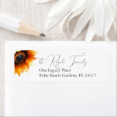 Rustieke Zonnebloem Retouradres Etiket (Insitu)