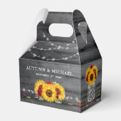 Rustieke Zonnebloem Rood Rose Hout Dank u bruiloft Bedankdoosjes (Achterkant)