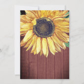 Rustieke Zonnebloem Schuur Hout Bruiloft Vrijgezel Kaart (Achterkant)