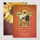 Rustieke Zonnebloem Schuur Hout Bruiloft Vrijgezel Kaart (Voorkant / Achterkant)