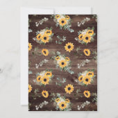 Rustieke Zonnebloem Schuur Houten Bruiloft Kaart (Achterkant)