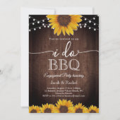 Rustieke Zonnebloem String Lights I Do BBQ Verlovi Kaart (Voorkant)