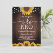 Rustieke Zonnebloem String Lights I Do BBQ Verlovi Kaart (Staand voorkant)