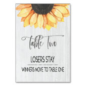 Rustieke Zonnebloem Tafel Twee Bunco Tafel Nummer Kaart (Voorkant)