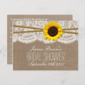 Rustieke Zonnebloem Vrijgezellenfeest Recept Kaart (Voorkant / Achterkant)