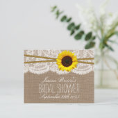 Rustieke Zonnebloem Vrijgezellenfeest Recept Kaart (Staand voorkant)