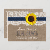 Rustieke Zonnebloem Vrijgezellenfeest Recept Kaart (Voorkant / Achterkant)