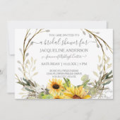 Rustieke Zonnebloem Waterverf Bloemen Vrijgezellen Kaart (Voorkant)