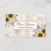 Rustieke Zonnebloem Waterverf Visitekaartje (Voorkant)