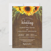 Rustieke zonnebloemen | Bruiloft Kaart (Voorkant)