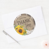 Rustieke zonnebloemen dank u bruiloft label (Envelop)